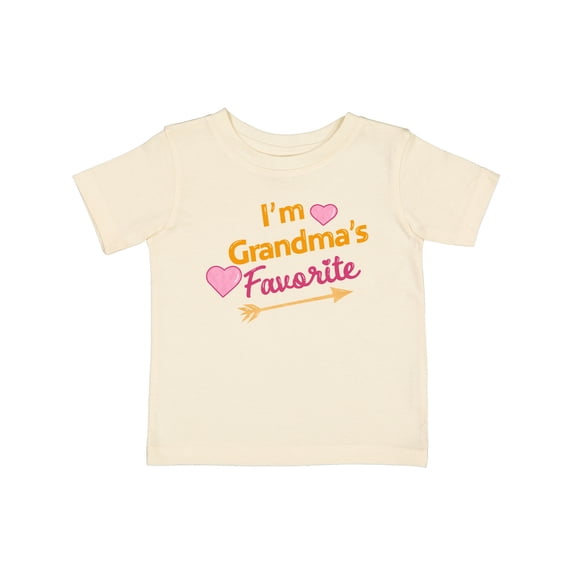 Inktastic I'm Grandma's Favorite with Arrow and Hearts in Pink Boys or Girls Baby T-Shirt