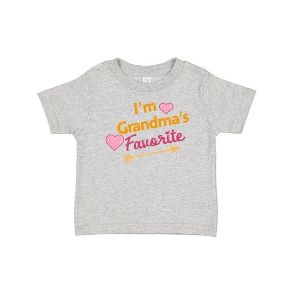 Inktastic I'm Grandma's Favorite with Arrow and Hearts in Pink Boys or Girls Baby T-Shirt