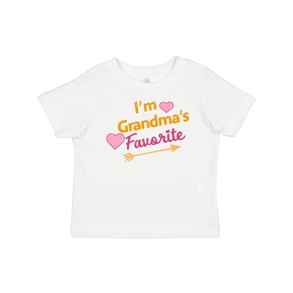 Inktastic I'm Grandma's Favorite with Arrow and Hearts in Pink Boys or Girls Baby T-Shirt