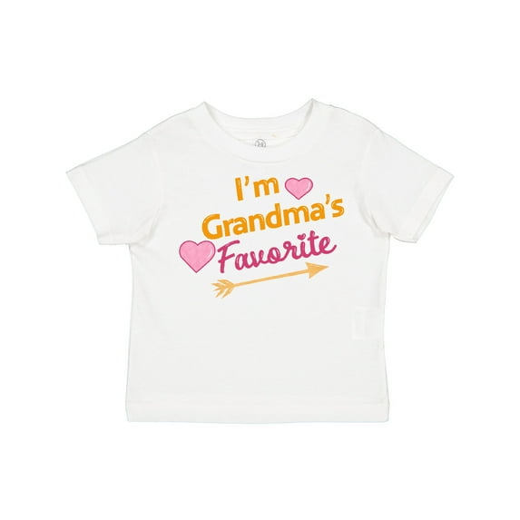 Inktastic I'm Grandma's Favorite with Arrow and Hearts in Pink Boys or Girls Toddler T-Shirt