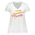 thumbnail image 1 of Inktastic I'm Grandma's Favorite with Arrow and Hearts in Pink Women's Plus Size V-Neck T-Shirt, 1 of 5