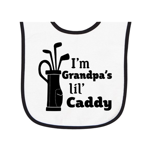 Inktastic I'm Grandpa's Lil' Caddy Golf for Kids Baby Terry Cloth Bib
