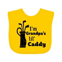 Inktastic I'm Grandpa's Lil' Caddy Golf for Kids Boys or Girls Baby Bib