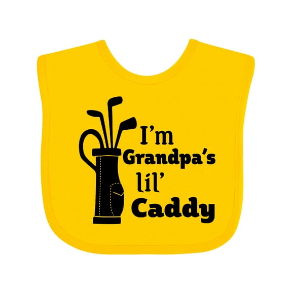 Inktastic I'm Grandpa's Lil' Caddy Golf for Kids Boys or Girls Baby Bib