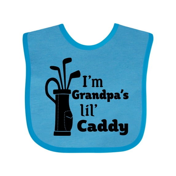 Inktastic I'm Grandpa's Lil' Caddy Golf for Kids Boys or Girls Baby Bib