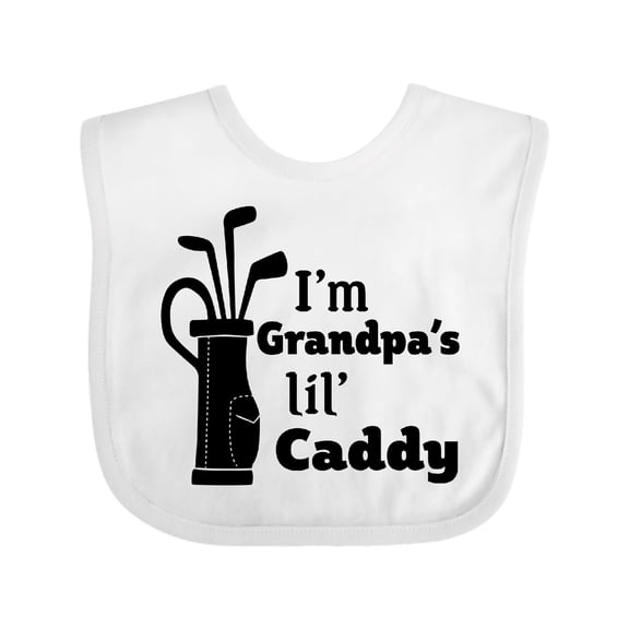 Inktastic I'm Grandpa's Lil' Caddy Golf for Kids Boys or Girls Baby Bib