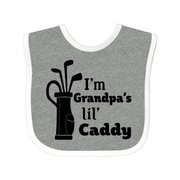 Inktastic I'm Grandpa's Lil' Caddy Golf for Kids Boys or Girls Baby Bib