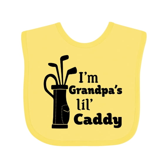 Inktastic I'm Grandpa's Lil' Caddy Golf for Kids Boys or Girls Baby Bib