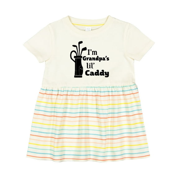 Inktastic I'm Grandpa's Lil' Caddy Golf for Kids Girls Baby Dress