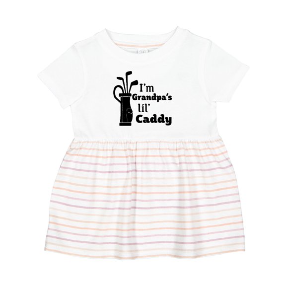 Inktastic I'm Grandpa's Lil' Caddy Golf for Kids Girls Baby Dress
