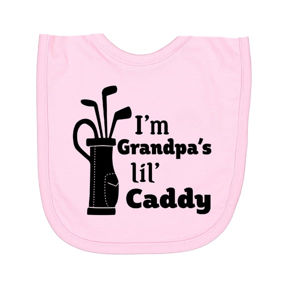 Inktastic I'm Grandpa's Lil' Caddy Golf for Kids Newborn Bib
