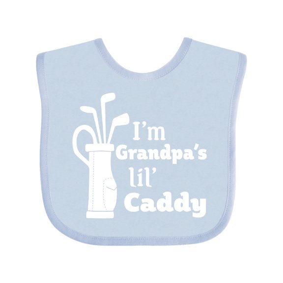 Inktastic I'm Grandpa's Lil' Caddy- golf for kids Boys or Girls Baby Bib