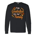 thumbnail image 1 of Inktastic I'm Grateful for My Family in Orange with Fall Leaves Long Sleeve T-Shirt, 1 of 5