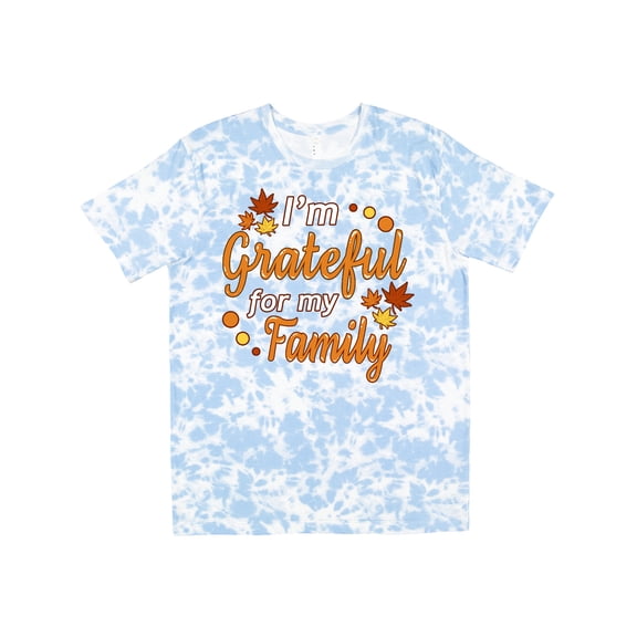 Inktastic I'm Grateful for My Family in Orange with Fall Leaves T-Shirt