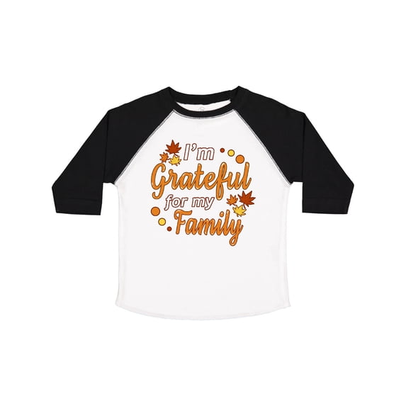 Inktastic I'm Grateful for my Family in Orange with Fall Leaves Boys or Girls Toddler T-Shirt