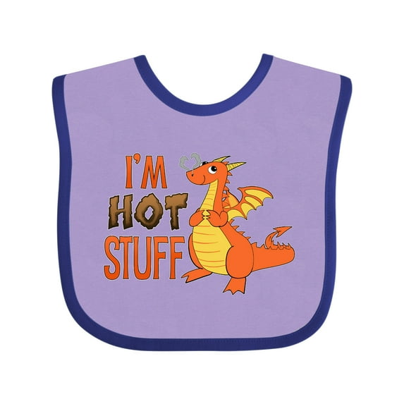 Inktastic I'm Hot Stuff- Cute Dragon Boys or Girls Baby Bib