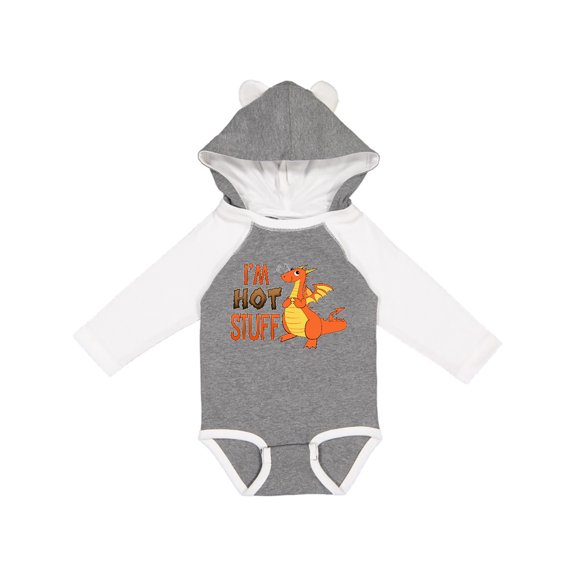 Inktastic I'm Hot Stuff- Cute Dragon Boys or Girls Long Sleeve Baby Bodysuit