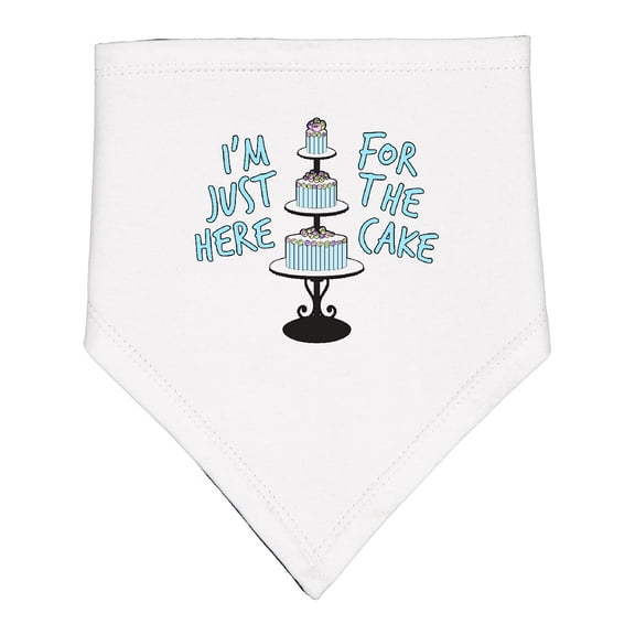 Inktastic I'm Just Here for the Cake Funny Wedding Baby Bandana Bib