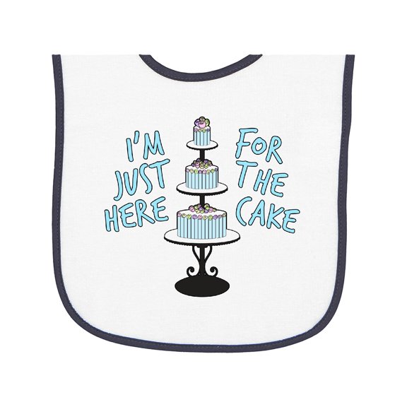 Inktastic I'm Just Here for the Cake Funny Wedding Baby Terry Cloth Bib