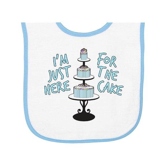 Inktastic I'm Just Here for the Cake Funny Wedding Baby Terry Cloth Bib