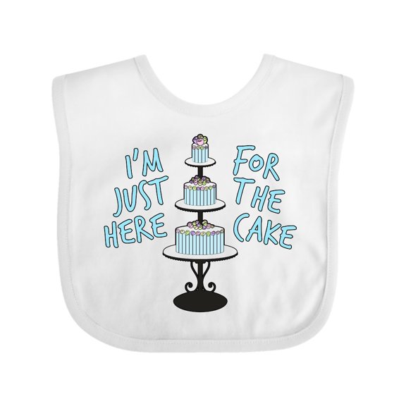 Inktastic I'm Just Here for the Cake Funny Wedding Boys or Girls Baby Bib