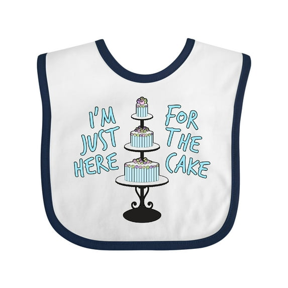 Inktastic I'm Just Here for the Cake Funny Wedding Boys or Girls Baby Bib