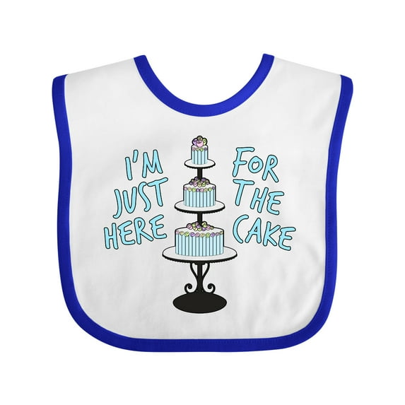 Inktastic I'm Just Here for the Cake Funny Wedding Boys or Girls Baby Bib