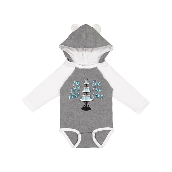 Inktastic I'm Just Here for the Cake Funny Wedding Boys or Girls Long Sleeve Baby Bodysuit