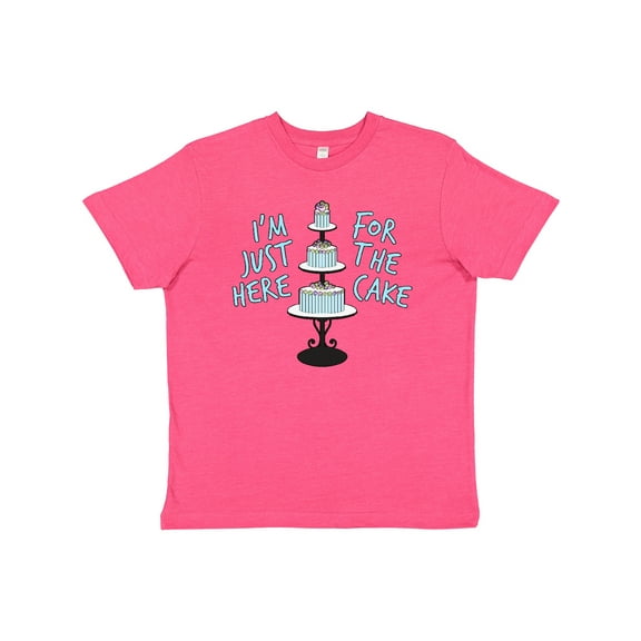 Inktastic I'm Just Here for the Cake Funny Wedding Youth T-Shirt