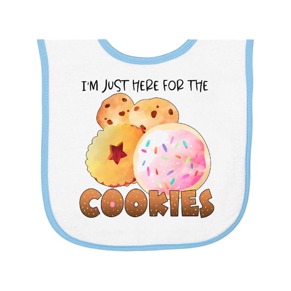 Inktastic I'm Just Here for the Cookies Baby Terry Cloth Bib