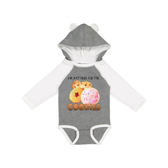 Inktastic I'm Just Here for the Cookies Boys or Girls Long Sleeve Baby Bodysuit