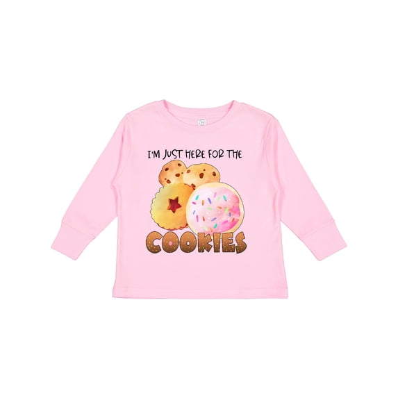 Inktastic I'm Just Here for the Cookies Boys or Girls Long Sleeve Toddler T-Shirt