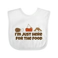 thumbnail image 1 of Inktastic I'm Just Here for the Food Boys or Girls Baby Bib, 1 of 4