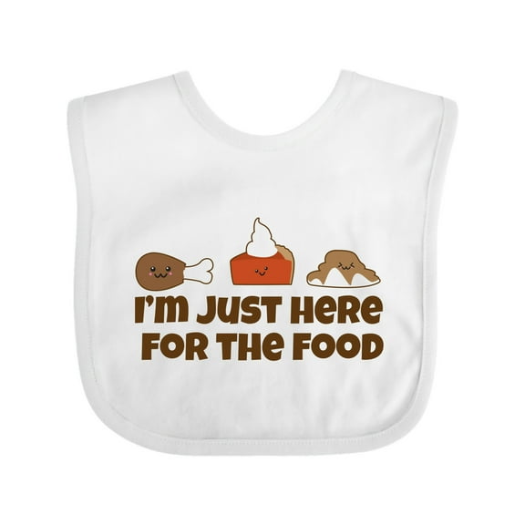 Inktastic I'm Just Here for the Food Boys or Girls Baby Bib