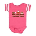 thumbnail image 1 of Inktastic I'm Just Here for the Food Boys or Girls Baby Bodysuit, 1 of 5
