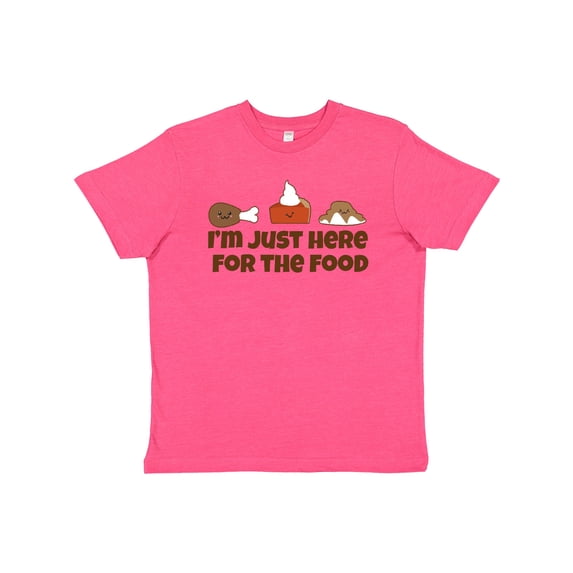 Inktastic I'm Just Here for the Food Youth T-Shirt