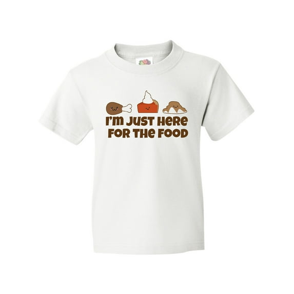 Inktastic I'm Just Here for the Food Youth T-Shirt