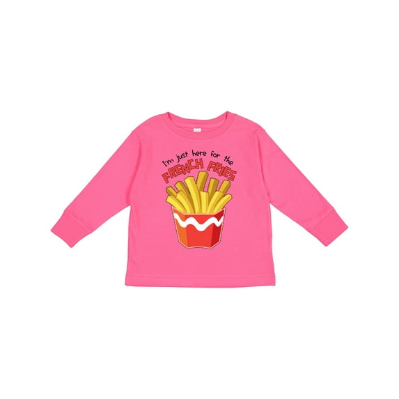 Inktastic I'm Just Here for the French Fries Boys or Girls Long Sleeve Toddler T-Shirt