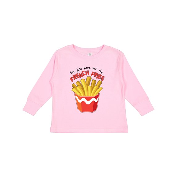 Inktastic I'm Just Here for the French Fries Boys or Girls Long Sleeve Toddler T-Shirt