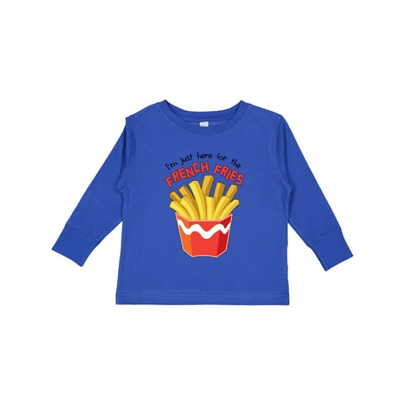Inktastic I'm Just Here for the French Fries Boys or Girls Long Sleeve Toddler T-Shirt