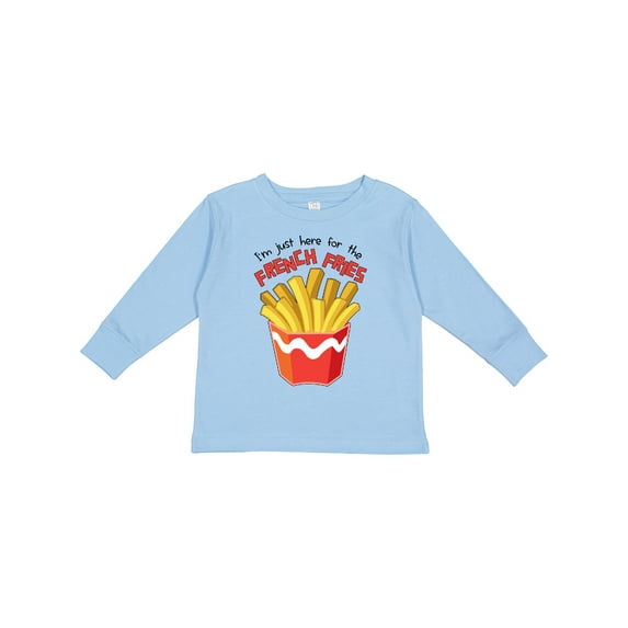 Inktastic I'm Just Here for the French Fries Boys or Girls Long Sleeve Toddler T-Shirt