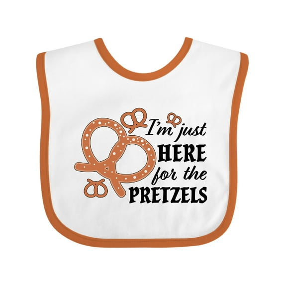 Inktastic I'm Just Here for the Pretzels Oktoberfest Boys or Girls Baby Bib