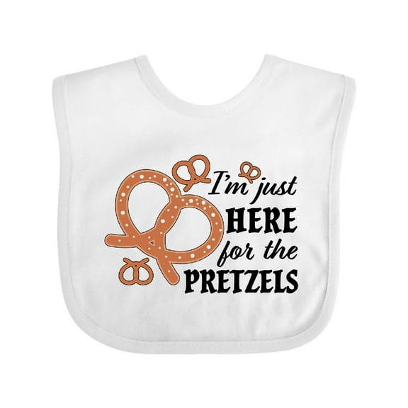 Inktastic I'm Just Here for the Pretzels Oktoberfest Boys or Girls Baby Bib