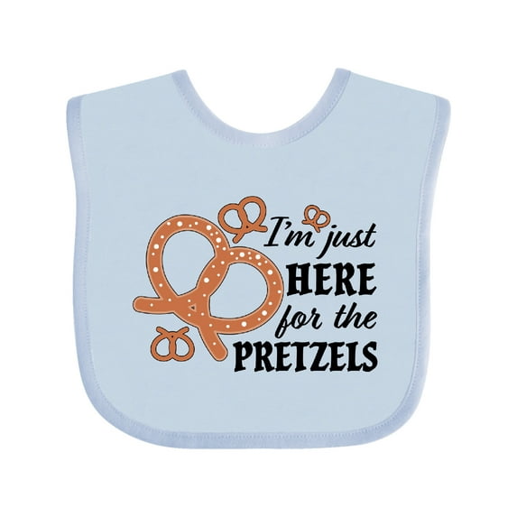 Inktastic I'm Just Here for the Pretzels Oktoberfest Boys or Girls Baby Bib