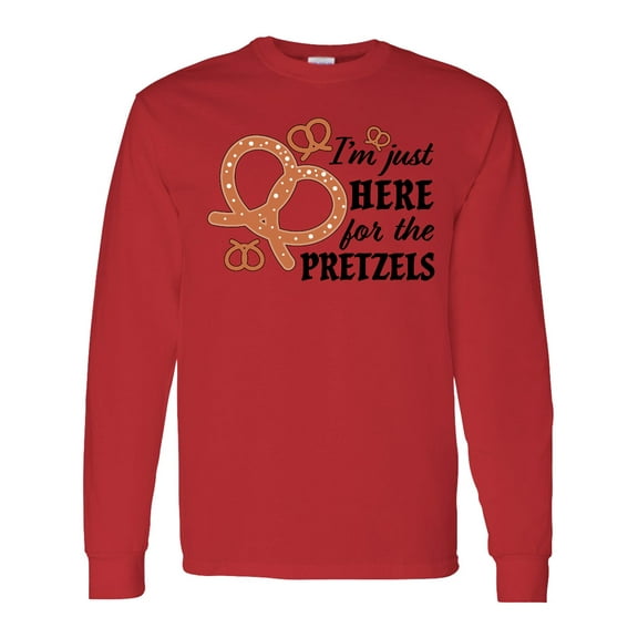 Inktastic I'm Just Here for the Pretzels Oktoberfest Long Sleeve T-Shirt