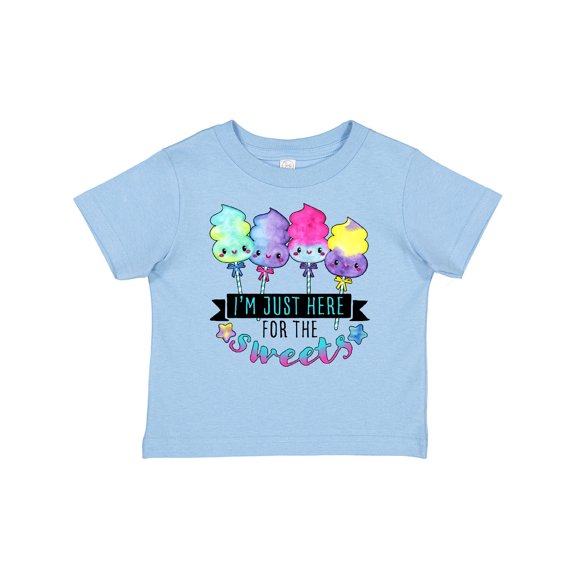 Inktastic I'm Just Here for the Sweets with Spun Sugar Candy Boys or Girls Baby T-Shirt