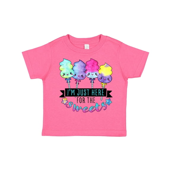 Inktastic I'm Just Here for the Sweets with Spun Sugar Candy Boys or Girls Toddler T-Shirt