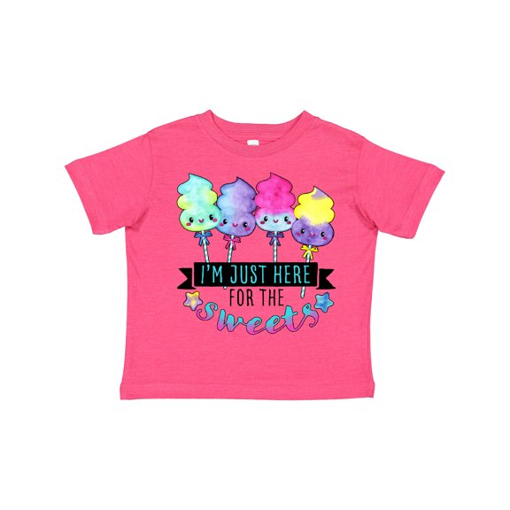 Inktastic I'm Just Here for the Sweets with Spun Sugar Candy Boys or Girls Toddler T-Shirt