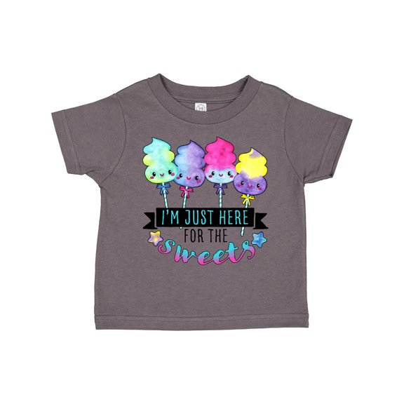 Inktastic I'm Just Here for the Sweets with Spun Sugar Candy Boys or Girls Toddler T-Shirt