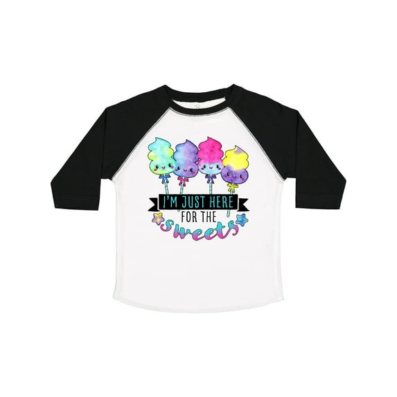 Inktastic I'm Just Here for the Sweets with Spun Sugar Candy Boys or Girls Toddler T-Shirt